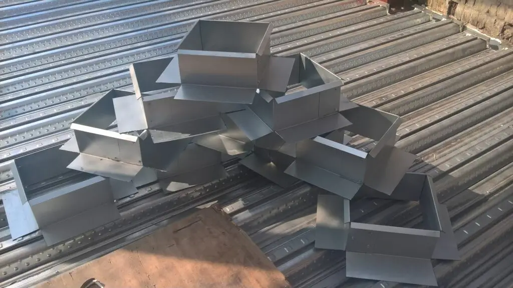 roof edge trim parapet flashing on composite roof deck