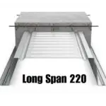 Long Span 220 deep composite metal deck profile in a concrete slab