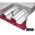 MF60 MetFloor composite metal deck profile with shear studs in a concrete slab