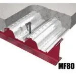 MF80 MetFloor composite metal deck profile with shear studs in a concrete slab