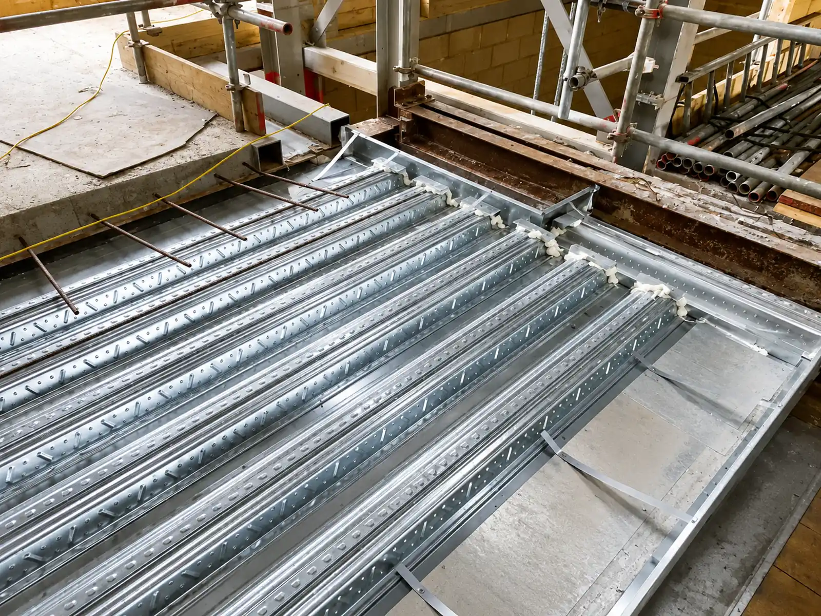Edge trims and flashings on metal roof decking