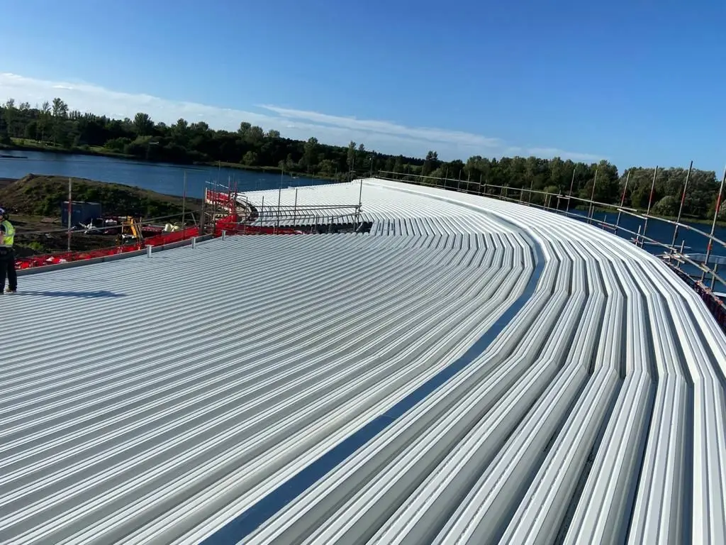 Completed Tata RoofDek metal roof deck on a commercial building roof